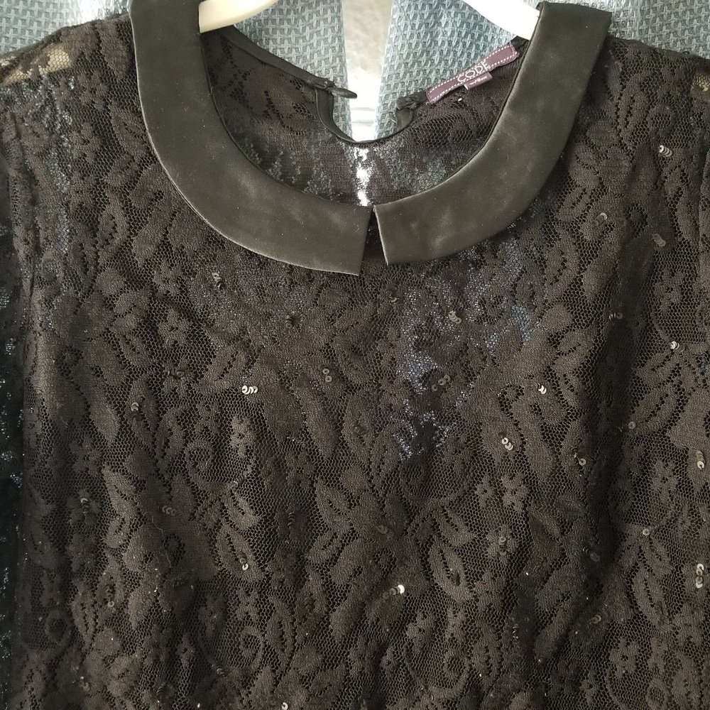 Code Black Lace top with sequins
